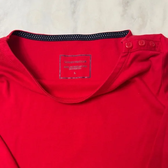 Charter Club Red Buttoned Blouse - Picture 2 of 5